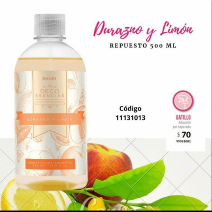 Aromatizante Ambiental Durazno & Limón 500 ml.